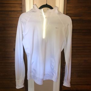Nike Dri-Fit White Half-Zip Sweater